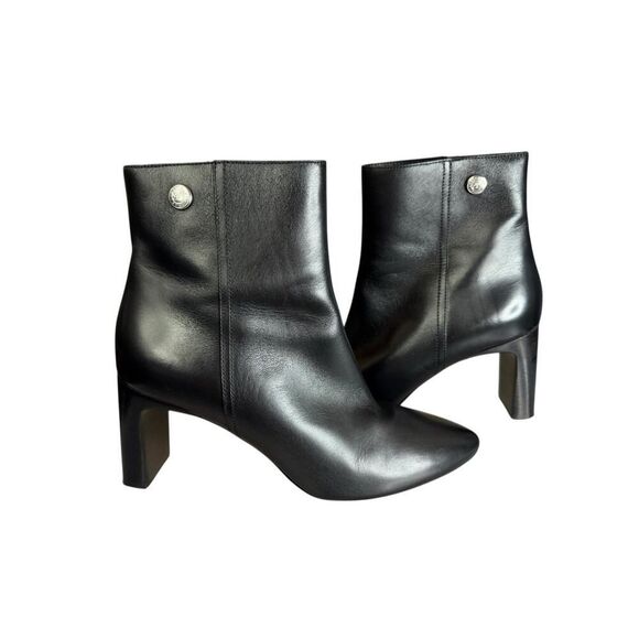 Longchamp Epure Black Leather Ankle Boots EU 40 US 9.5 Pointed Toe Heels - Picture 3 of 10